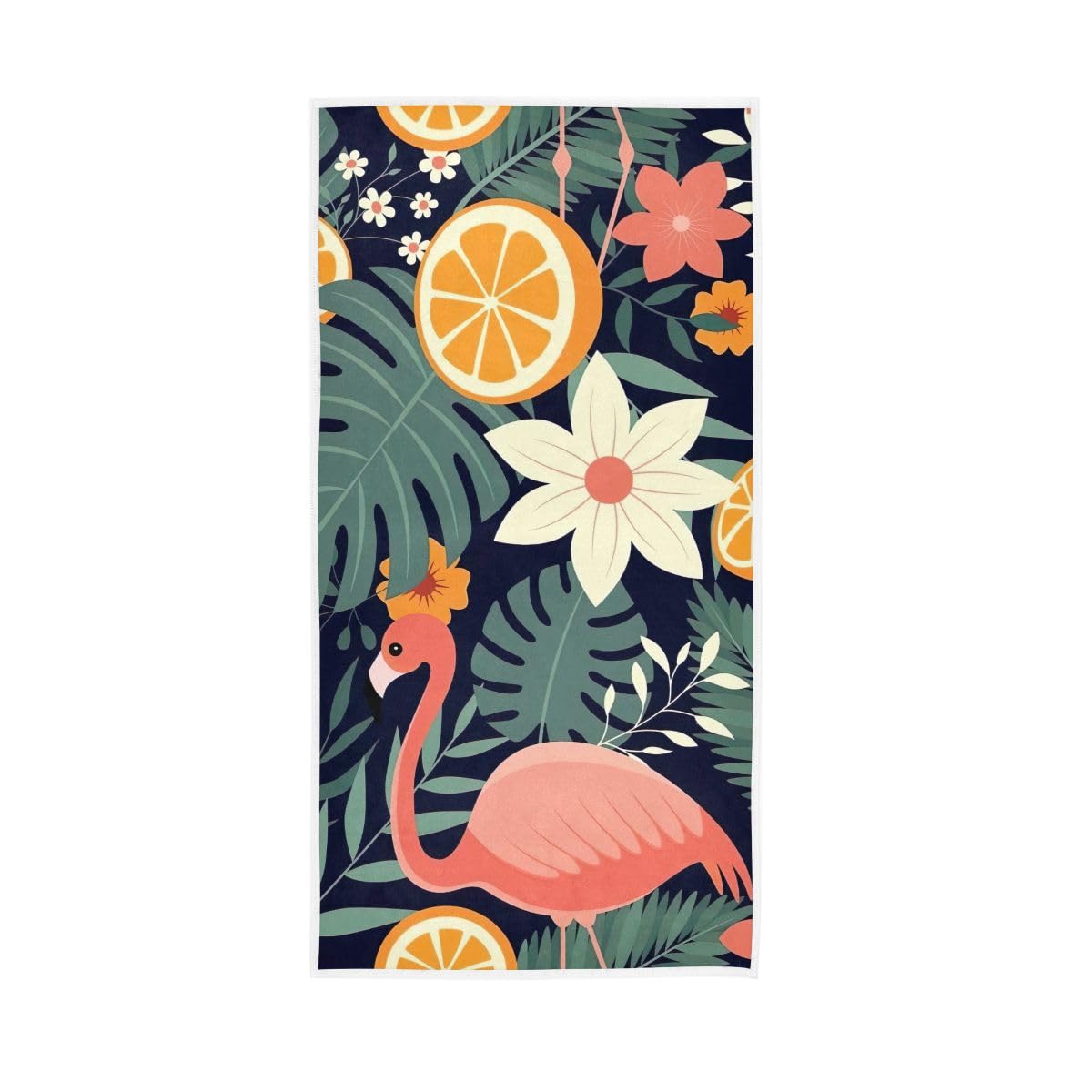 LSRCPD Tropical Summer Elements Hand Towels, 15 x 30 Inches, Soft Highly Absorbent Towels for Bathroom Gym Hotel