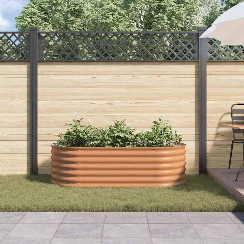 Huerto Elevado de 160 x 80 x 81 cm, Moderno, de Acero, para Hierbas aromáticas, Flores, Patio o terraza.