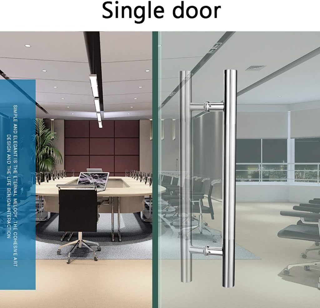 Sliding Barn Door Handle, Shower Screen Handle, Commercial Office Glass Door Handle Barn Door Sliding Handle, Stainless Steel Push-Pull Door Handle (50×30cm)