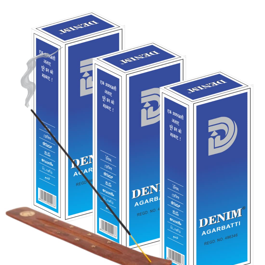 Shashi Denim Agarbatti (360 Incense Sticks) Exotic Woody,Floral & Musky Aroma for Aromatherapy,Home,Office,Puja,Freshness & Meditation(120 Incense Stick) -Pack of 3