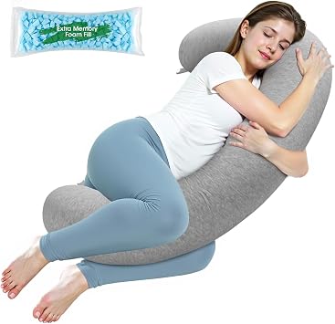 SweetSlubr Body Pillow, Memory Foam Pregnancy Pillow Leg Pillow 47.2x9.8in