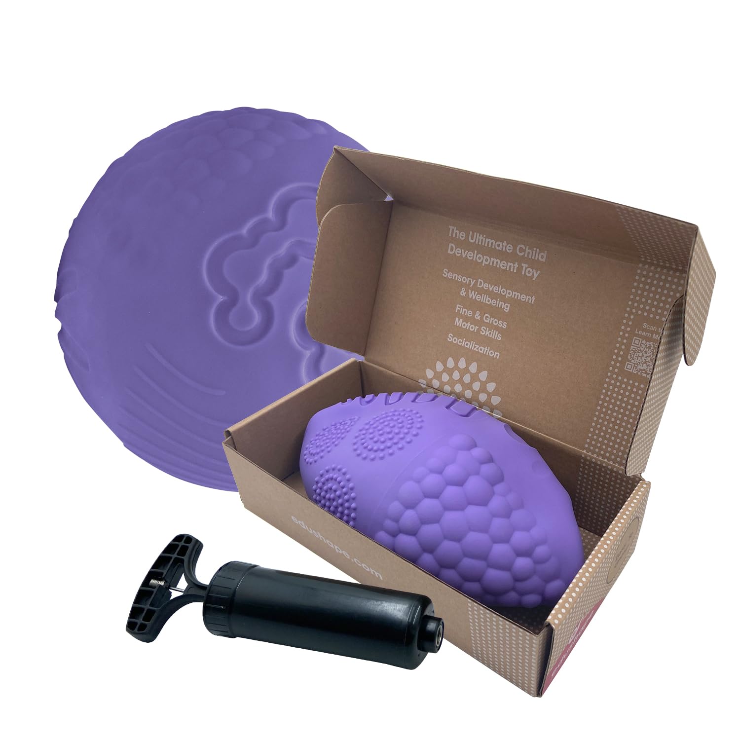 Edushape Texture-iffic Sensory Ball for Baby - 7" Baby Ball That Helps Enhance Gross Motor Skills for Kids - Toddler Ball with 8 Sections of Different Tactile Patterns