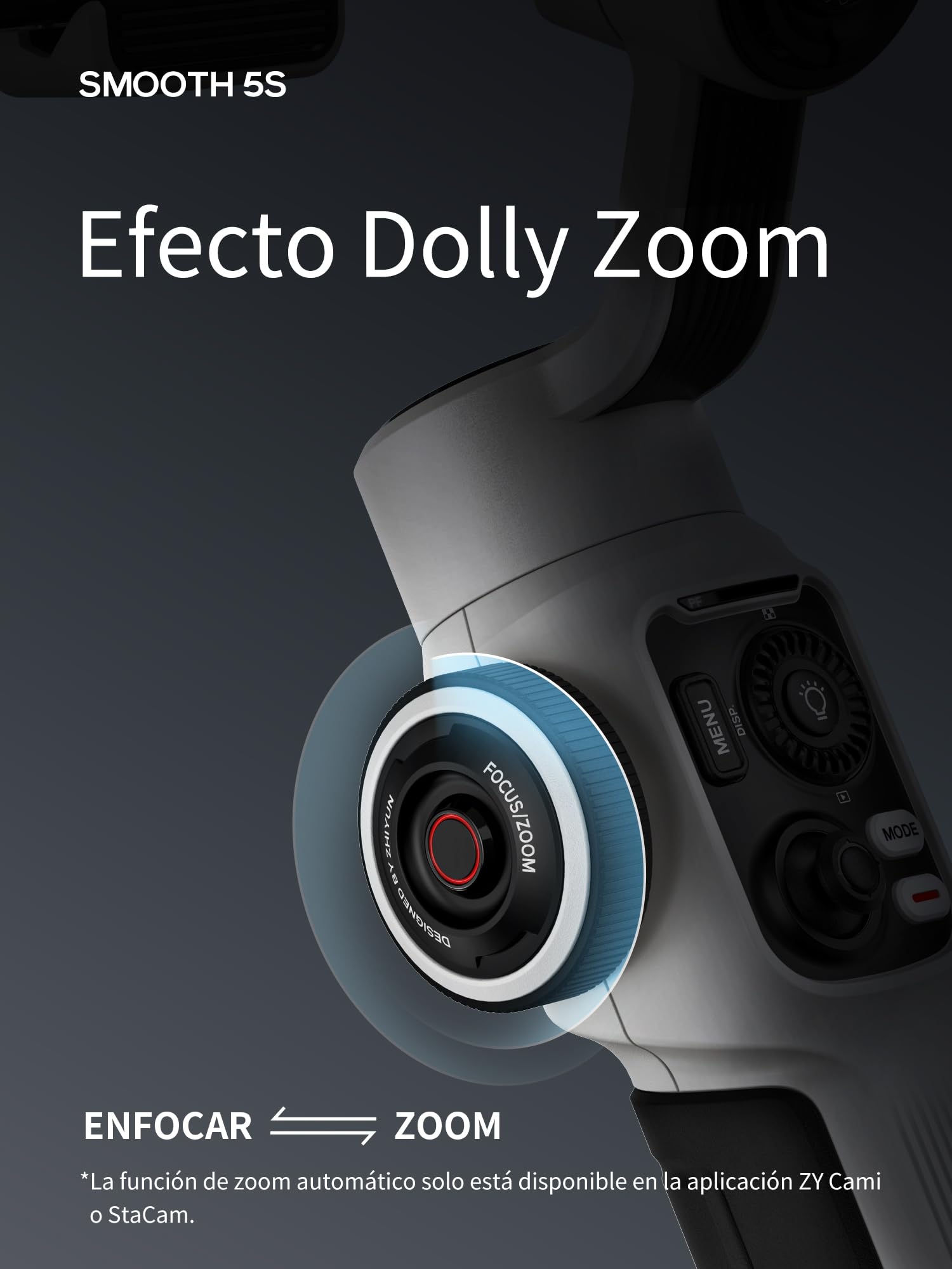 ZHIYUN Smooth-5S Combo [Official] Estabilizador de cardán iPhone de 3 Ejes con Luces magnéticas, cardán para Smartphone con trípode, estabilizador de teléfono móvil para FilmIC Pro, Vlog,