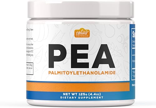 Palmitoiletanolamida en polvo  Cuchara de guisante de 400 mg  4.41 oz (4.4 onzas)  Promueve la inflamación natural y el manejo del dolor