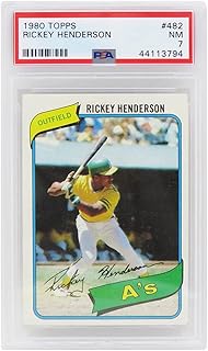 Rickey Henderson (Oakland A's) 1980 Topps Baseball #482 RC Rookie Card - PSA 7 NM (I)