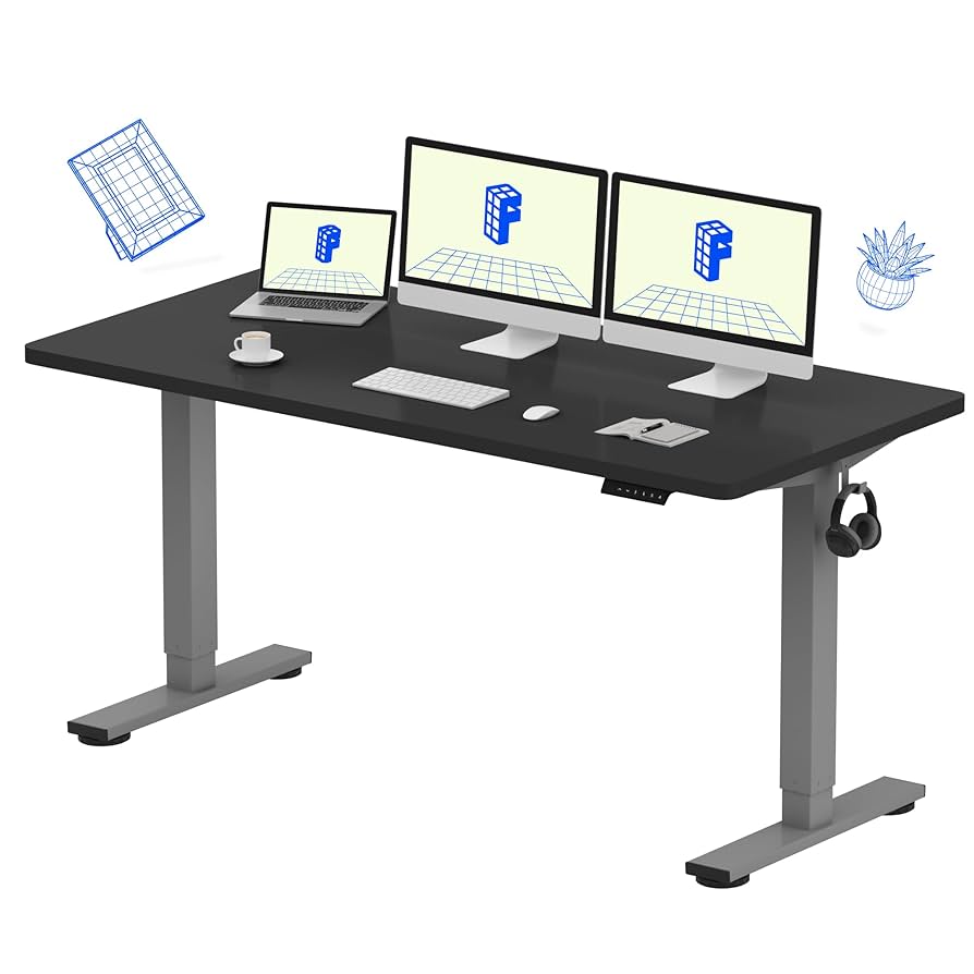FLEXISPOT電動式デスクEN1(E1)セット(120×60cm) Amazon.com: FLEXISPOT EN1 One-Piece Adjustable Desk 60 x 24