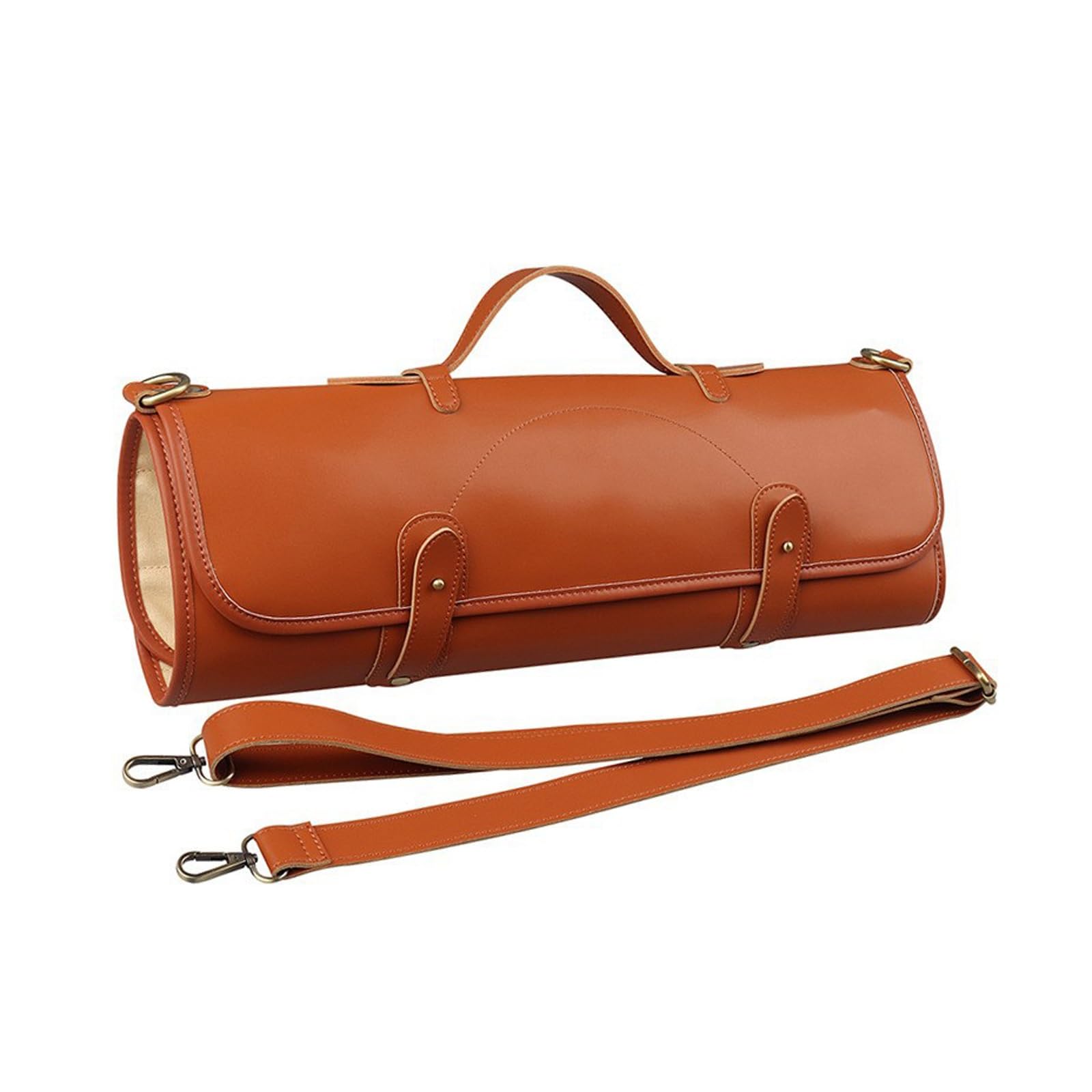 Bolsa Enrollable for Cuchillos, 10 Ranuras for Cuchillos, Funda Protectora, Bolsa Enrollable de Cuero portátil, Estuche de Chef for Acampar o Trabajar.(Brown)
