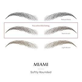 Bliss and Beyond USA | Waterproof Eyebrow Tattoo Stickers. A real hair stroke look. Hair replacement without surgery. Solution for hair loss. Bushy Tinted eyebrow tattoos. (New Miami, Dark Brown)