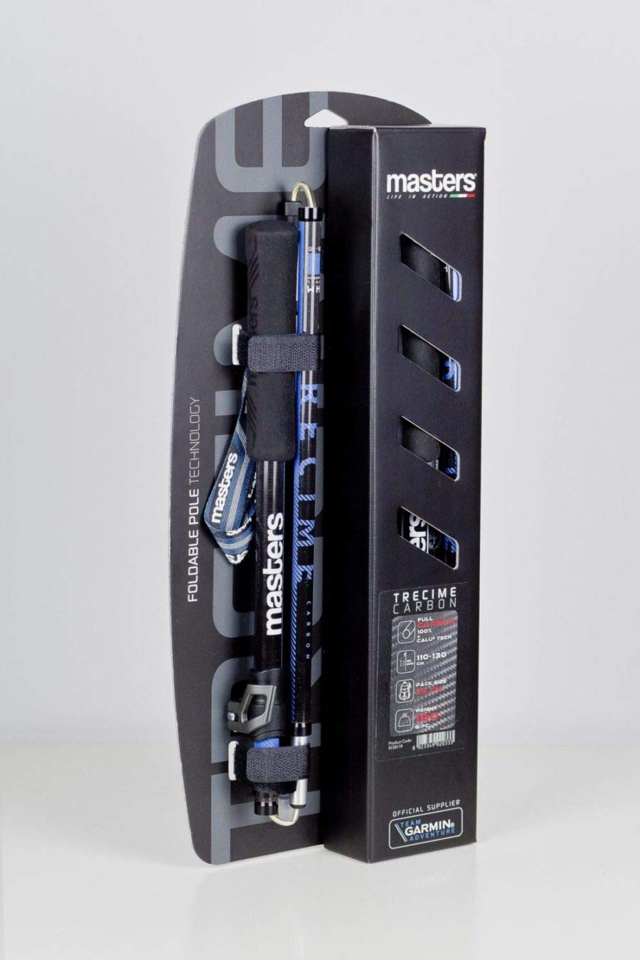 Masters Unisex Trecime Carbon kijek trekkingowy, niebieski (niebieski), rozmiar uniwersalny