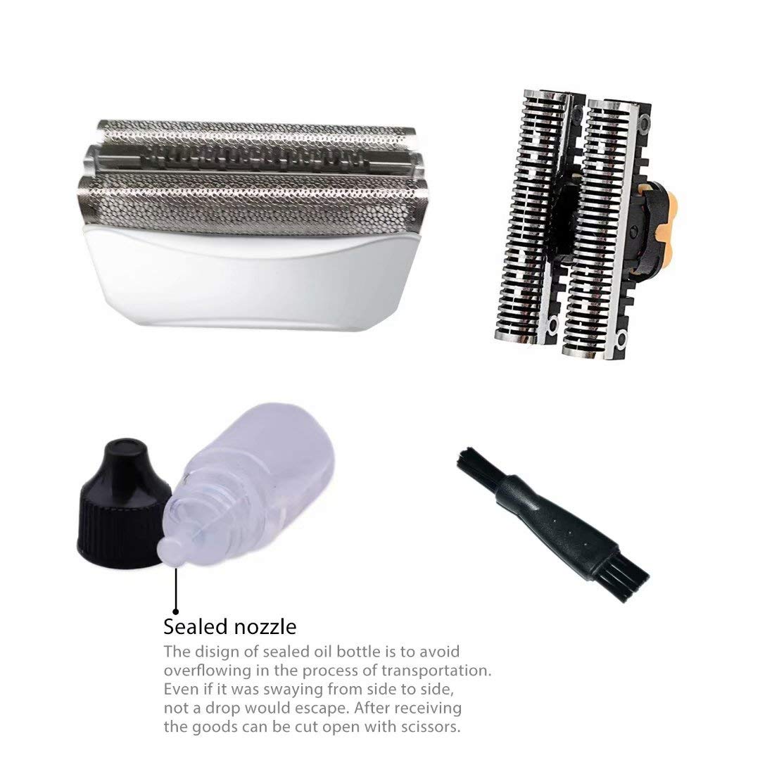 USonline911 Ultra-sharp Silver Shaver Foil Screen & Cutter w/Rozor Shaver Oil+ Clean Brush for B-raun Series 5 51S 590cc 8595 8985 8975 8991