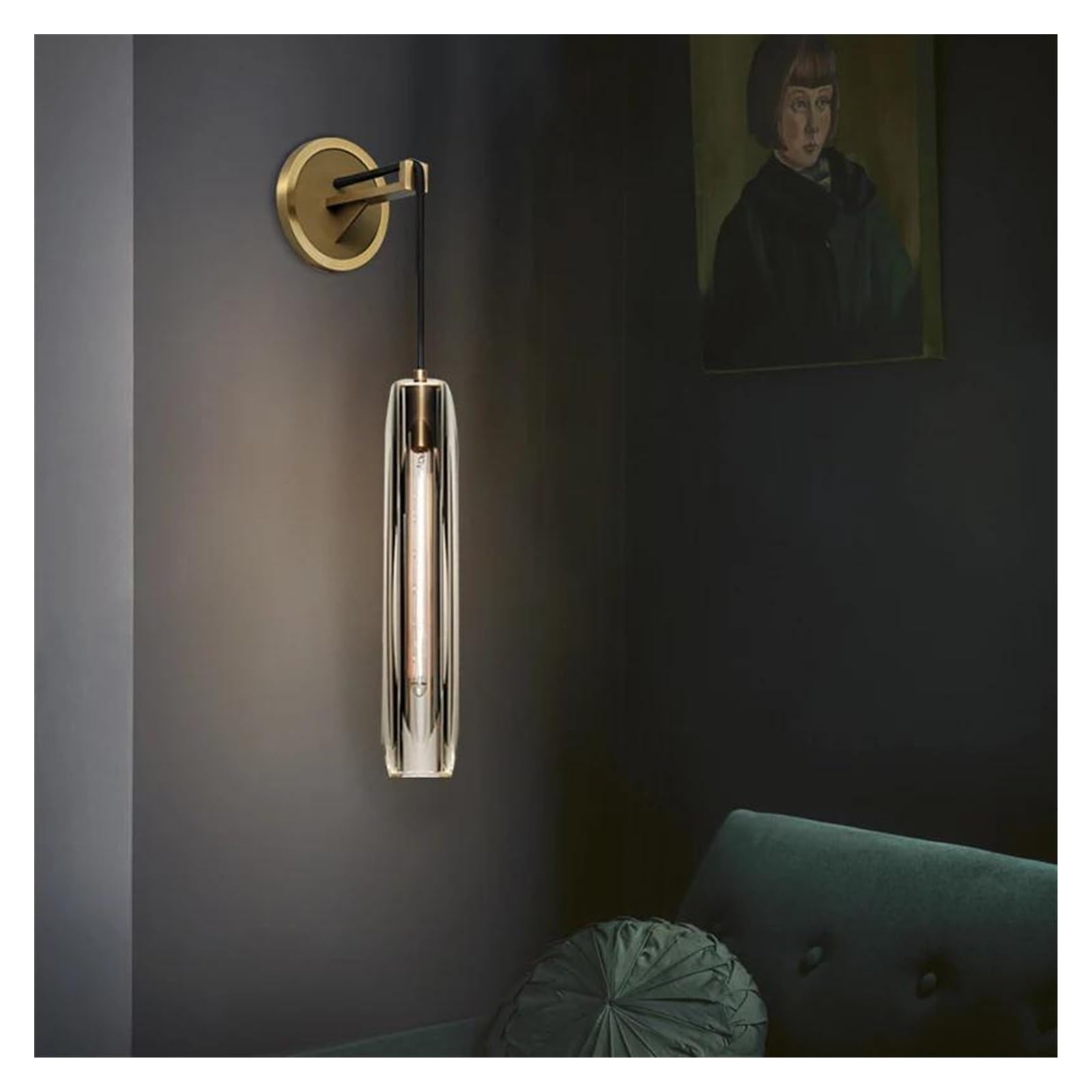 ZTCHSENZT Wall Sconces, Crystal LED Wall Light Fixtures Copper Parts Bedroom Living Room Bathroom Mirror Beside Lamp Nordic Wandlamp,B