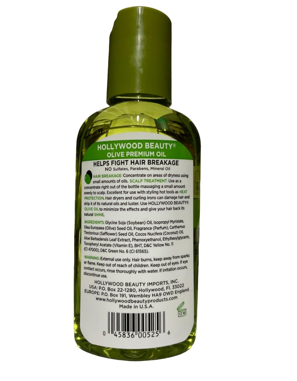 Hollywood Beauty Olive Oil 2 Ounce (59ml) (6 Pack)