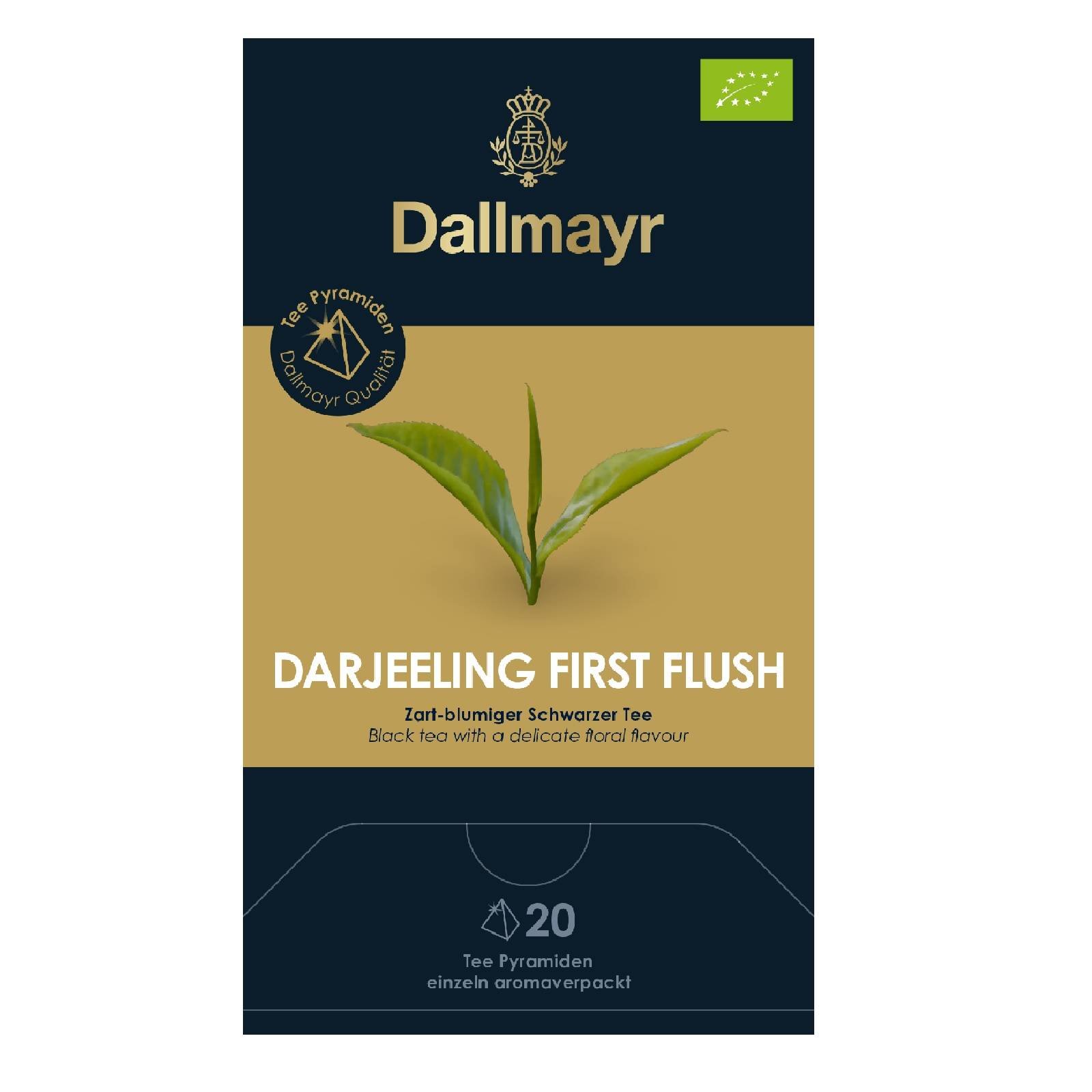 4 x Dallmayr First Flush Darjeeling BIO Schwarzer Tee 20 Pyramiden a 2,5g