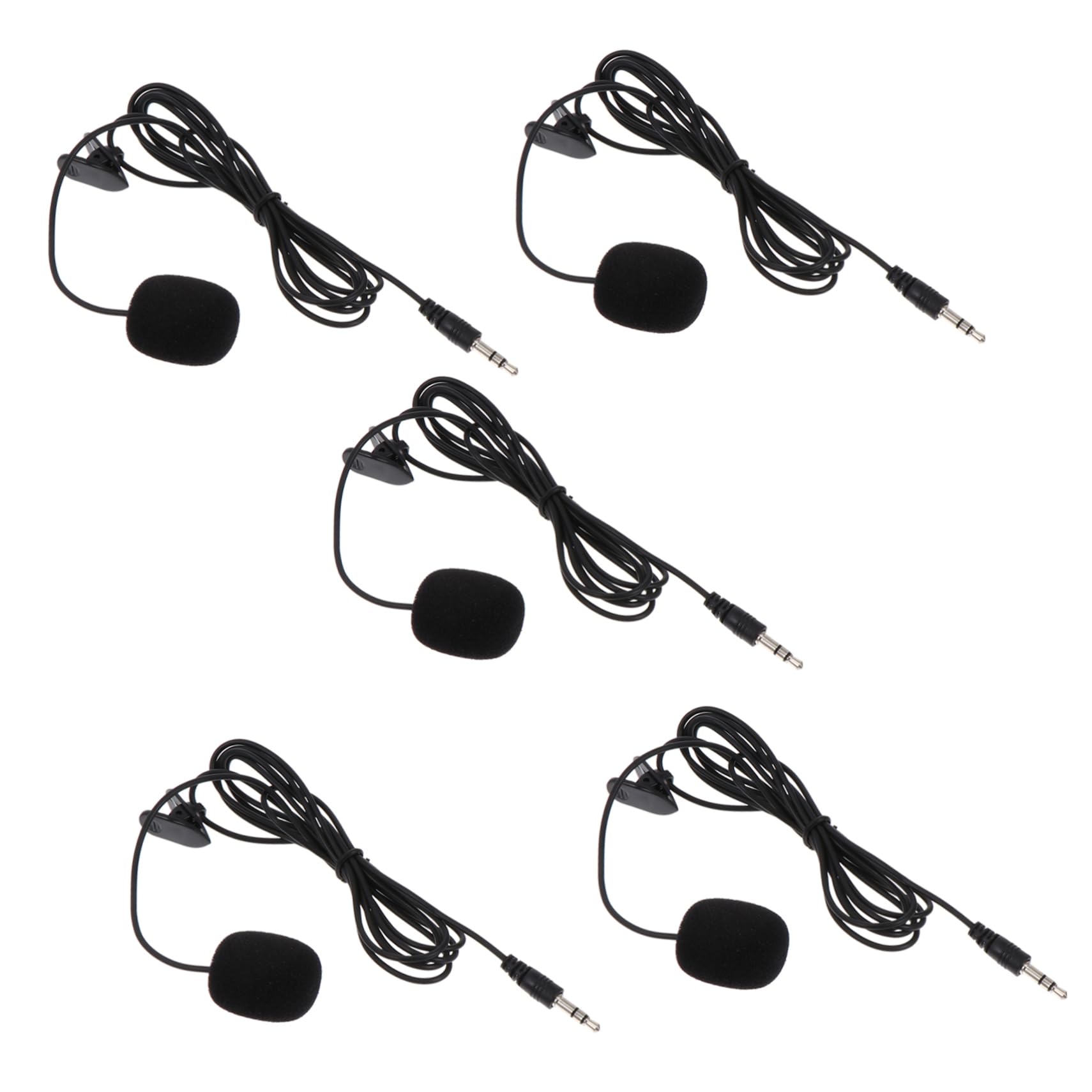 VICASKY 5Pcs Clip Phone Microphones Durable PVC Microphones for Live Broadcasts Interviews and Lectures Compact Design with Volume