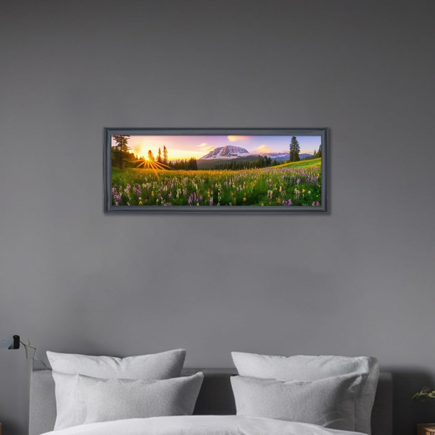 LTYHHK 11x28 Panoramic Photo Frame Black Solid Wood, Suitable for 11x28 inch Picture Frame 11x28 inch Photo Frame 11x28Painting Frame 11x28 Poster Frame (L23B1128)