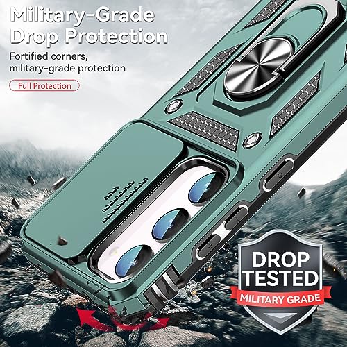 Coque antichoc Samsung S23 FE vert militaire avec protège écran HD