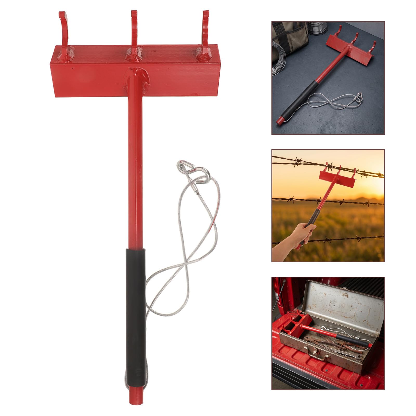 Tenditore per Recinzione con Ganci in Acciaio Inossidabile Regolazione Tensione Liscia, Capacità 300 Lbs, Gancio Cavo 28" per Installazione Recinzioni e Giardino