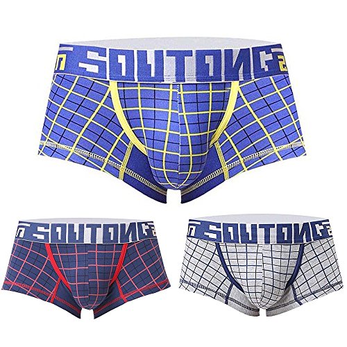 soutong Male Underwear 3 Pcs/lot Cotton Men Underwear Boxers Cueca Calzoncillos Hombre Underpants Underwear Men Boxers Shorts (M, Group 3)