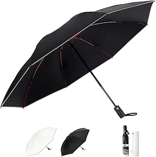 konciwa 大サイズ 逆折り式 折りたたみ傘 ワンタッチ自動開閉 晴雨兼用傘 メンズ傘 遮光率100% UVカット 8本骨 親骨 60cm 大きい 折り畳み傘 反射テープ 風に強い テフロン加工 耐風撥水 丈夫耐久 日傘 紫外線遮断 遮熱 おりたたみ 梅雨対策 台風対応 豪雨対応 レディー