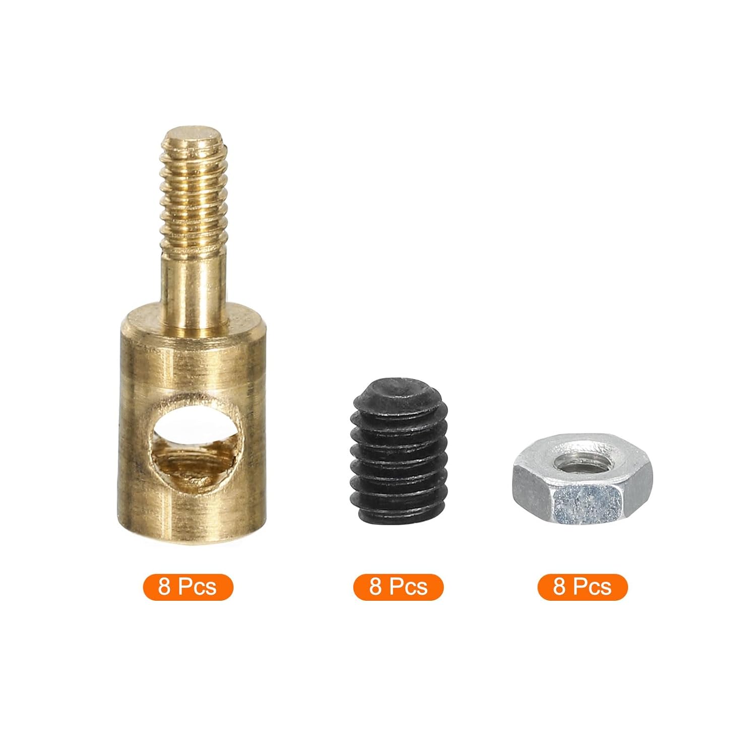 MECCANIXITY Linkage Stoppers Connecting Servo Arm,Adjustable Push Rod with Nut and Screw for RC Airplane,D4x2.5mm 8Pcs