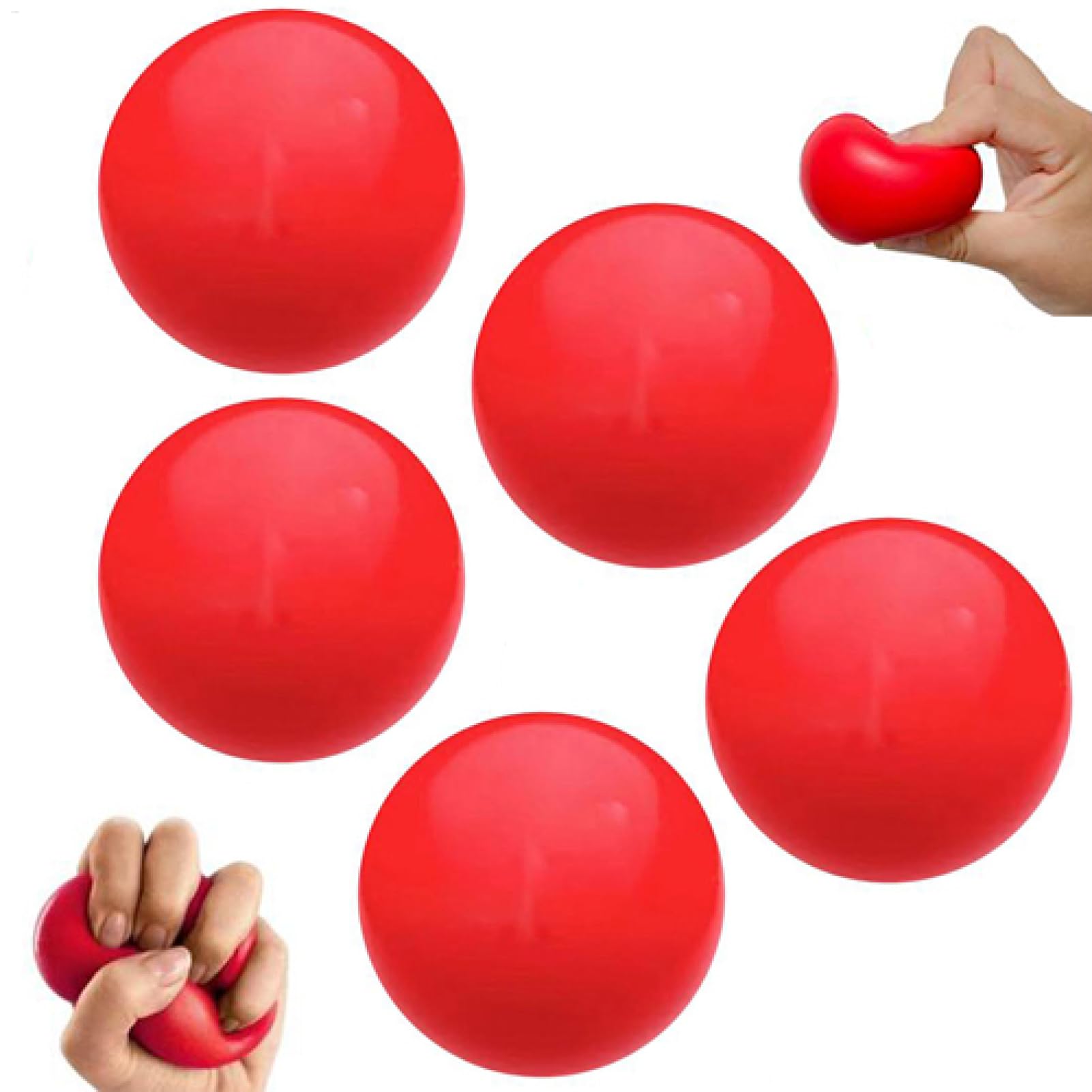5 Pieces Hand Squeeze Exercise Ball, Hand Strengthening Ball, Finger Strengthener Exerciser Stress Balls, Grippers Toy For Training Wrist Forearm Workout Adults Kids