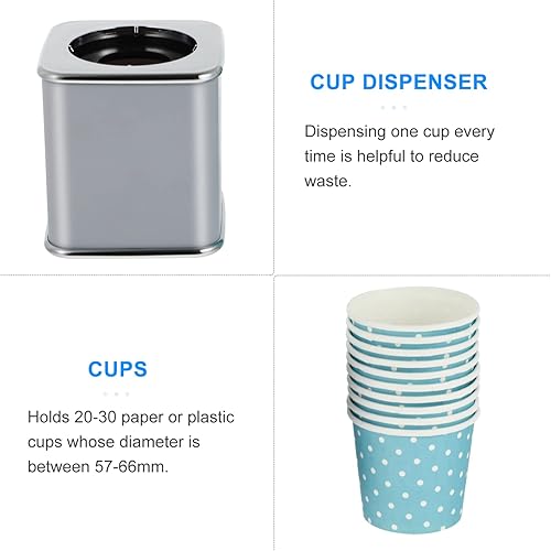 Miniatura 5 de Dispensador de tazas de baño de 3 onzas portavasos de papel desechables, dispensador de papel compacto, soporte de almacenamiento de enjuague con 10