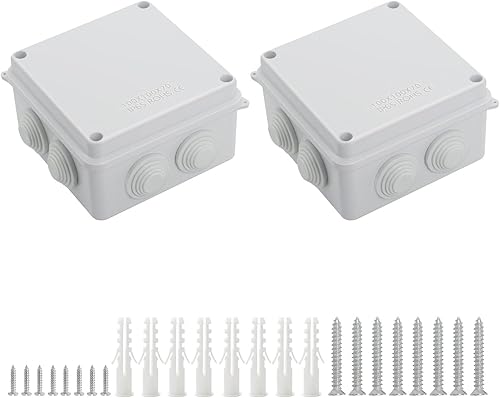 Miniatura 140 de LeMotech Caja de conexiones, plástico ABS IP55 resistente al agua y al polvo, caja eléctrica universal, caja de proyectos para exteriores e
