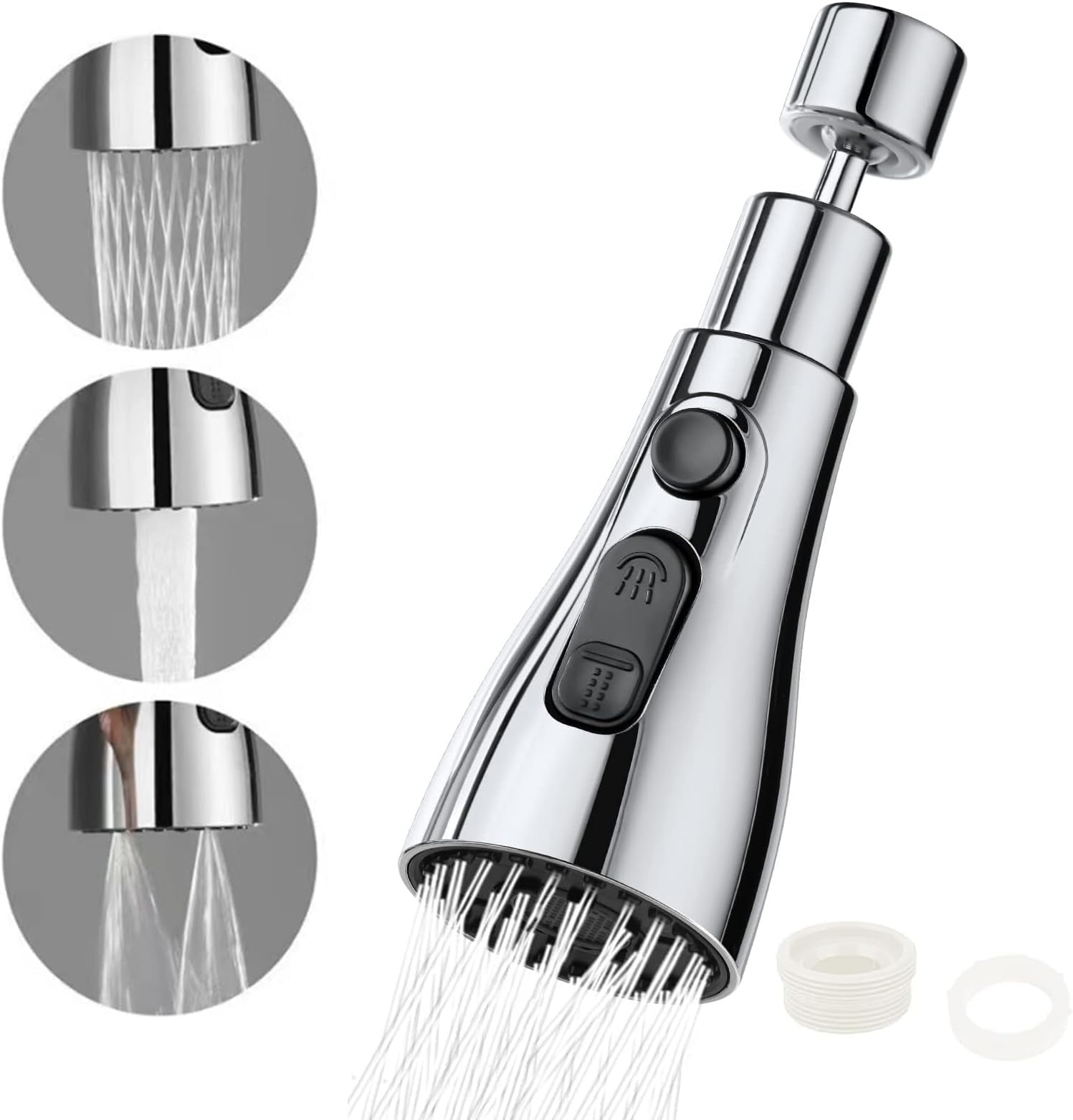CLINTON Tap Extender for Kitchen Sink | 360° Degree Rotation | 3 Modes Water Faucet Sprayer | Dual Flow Aerator Kitchen Sink Faucet