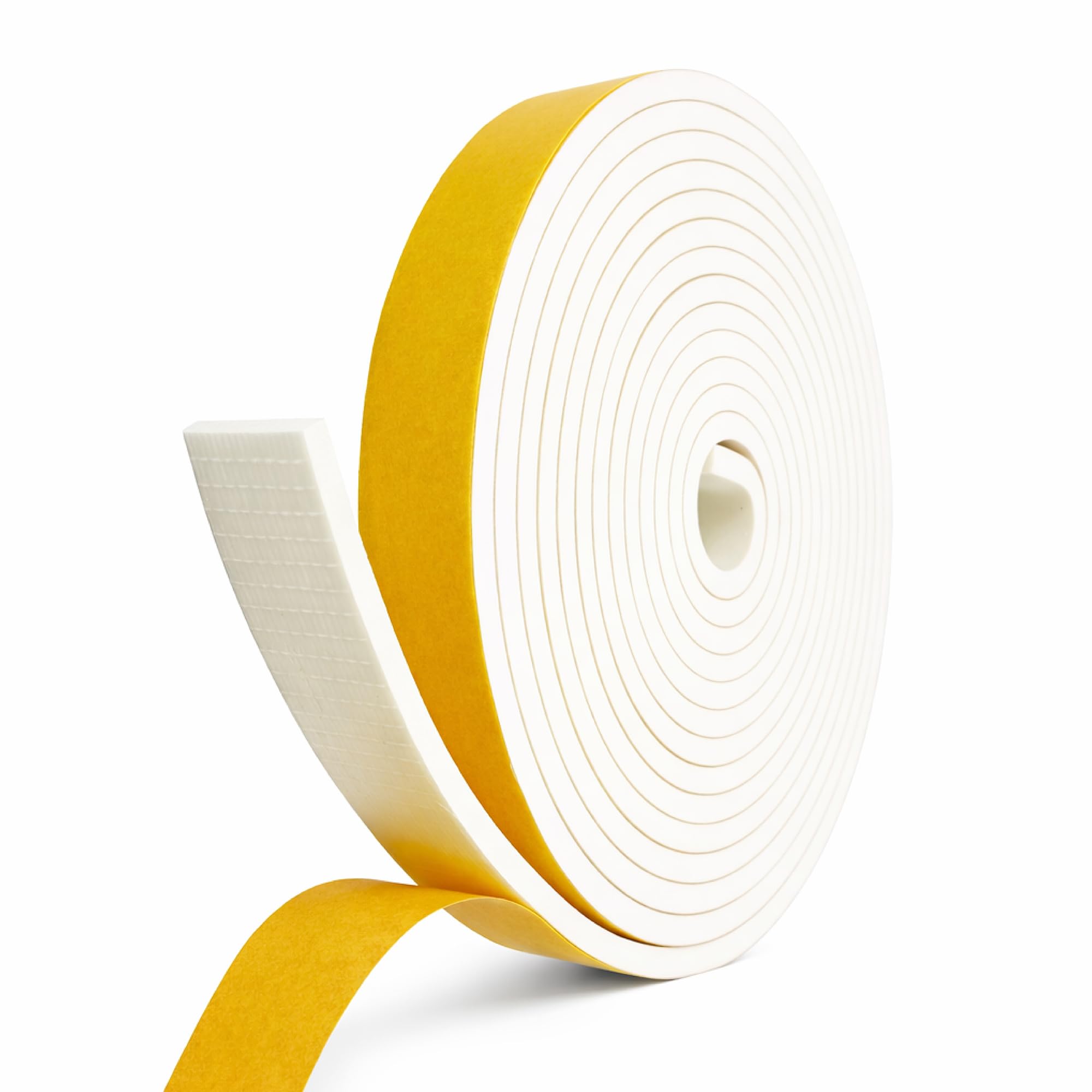 Photo 1 of Weather Stripping Foam Tape, 17 Ft Door Seal Strip, EVA Material, High Density 1/4" Thick, No Residue Adhesive, Weatherproof Door Seal Strip for Sliding Door, Windows, White (1" Wide)