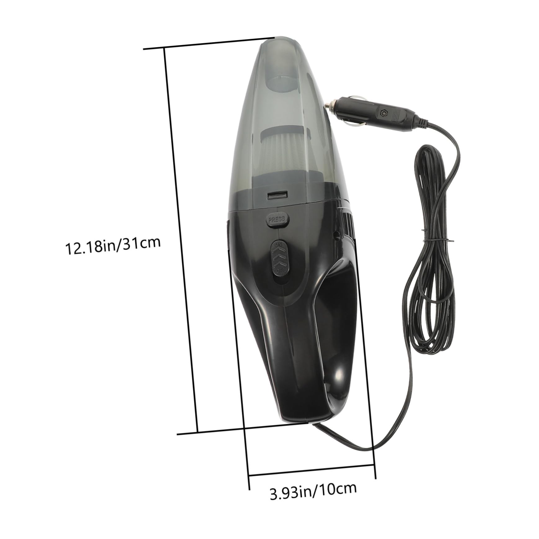 Hemobllo Aspirapolvere Auto Portatile per Pulizia Auto, Lavaggio a Secco e Bagnato, Aspiratore Portatile, Raccoglipolvere Dual-Use, ABS Nero