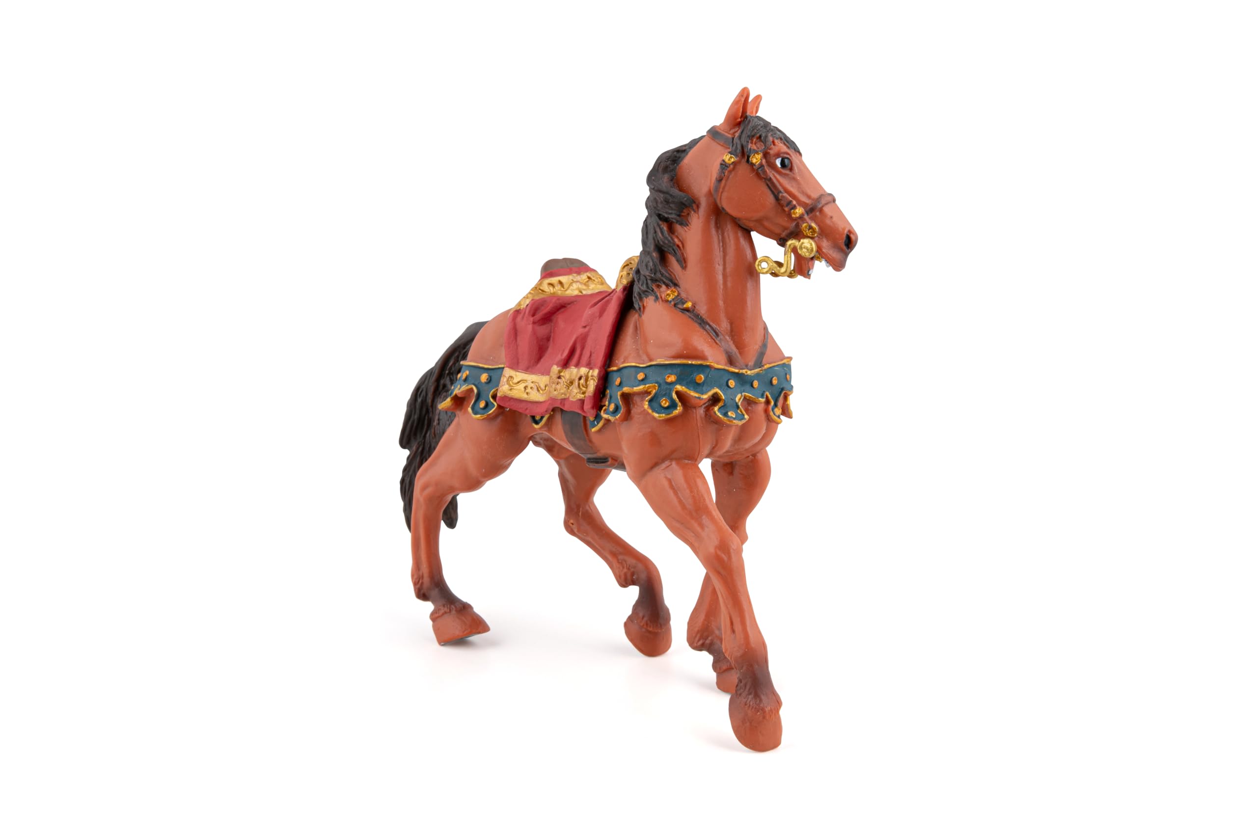 Papo HISTORICALS 39805-Cavallo di Giulio Cesare, Colore Marrone-Rosso, 39805