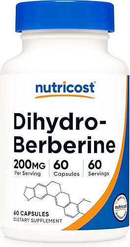 Nutricost Cápsulas de dihidroberberina (200 mg, 60 cápsulas) - Metabolito más biodisponible de berberina