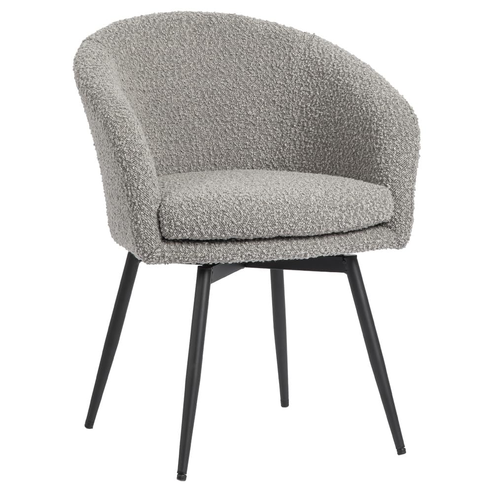 Amazon｜smoo ダイニングチェア 回転 肘付 ブークレ チェア イス 椅子