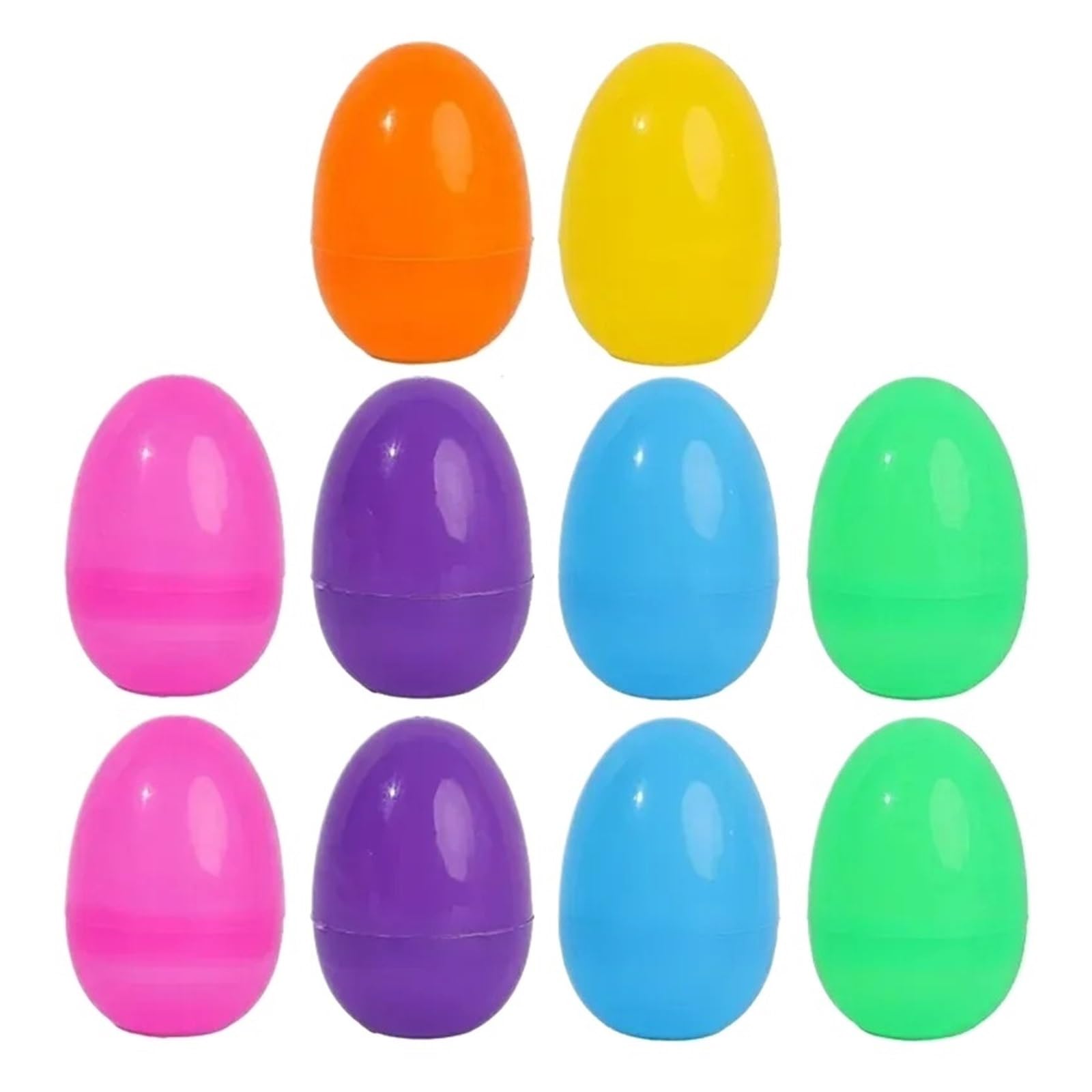 ZYAYNG 24pcs Plastic Simulated Easter Eggs Toys Colorful Fillable Opening Empty Balls Macaron Colors Party Decor Supplies For Easter
