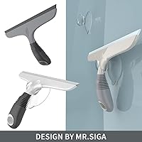 Vista 3 de MR.SIGA Escobilla de silicona multiusos para ventana, vidrio, puerta de ducha, parabrisas de automóvil, limpiador de ventanas resistente, incluye