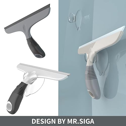Miniatura 9 de MR.SIGA Escobilla de silicona multiusos para ventana, vidrio, puerta de ducha, parabrisas de automóvil, limpiador de ventanas resistente, incluye
