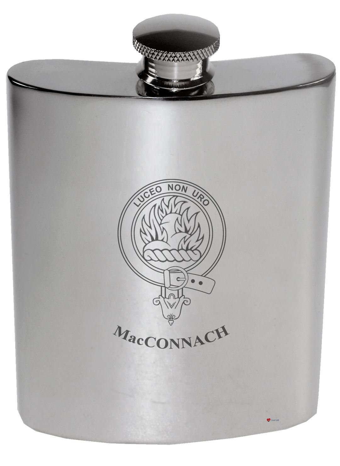 Flacon de rein hip flask MacConnach en étain poli, l'excellence de l'artisanat