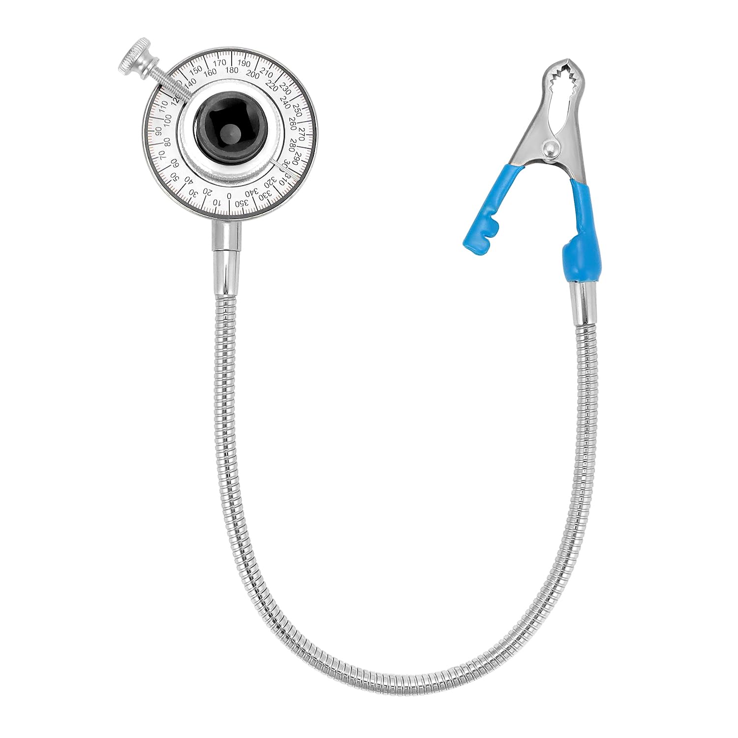 QWORK® 1/2" obrotowy miernik kątowy miernik kąta obrotu z ramieniem magnetycznym i ramieniem obrotowym