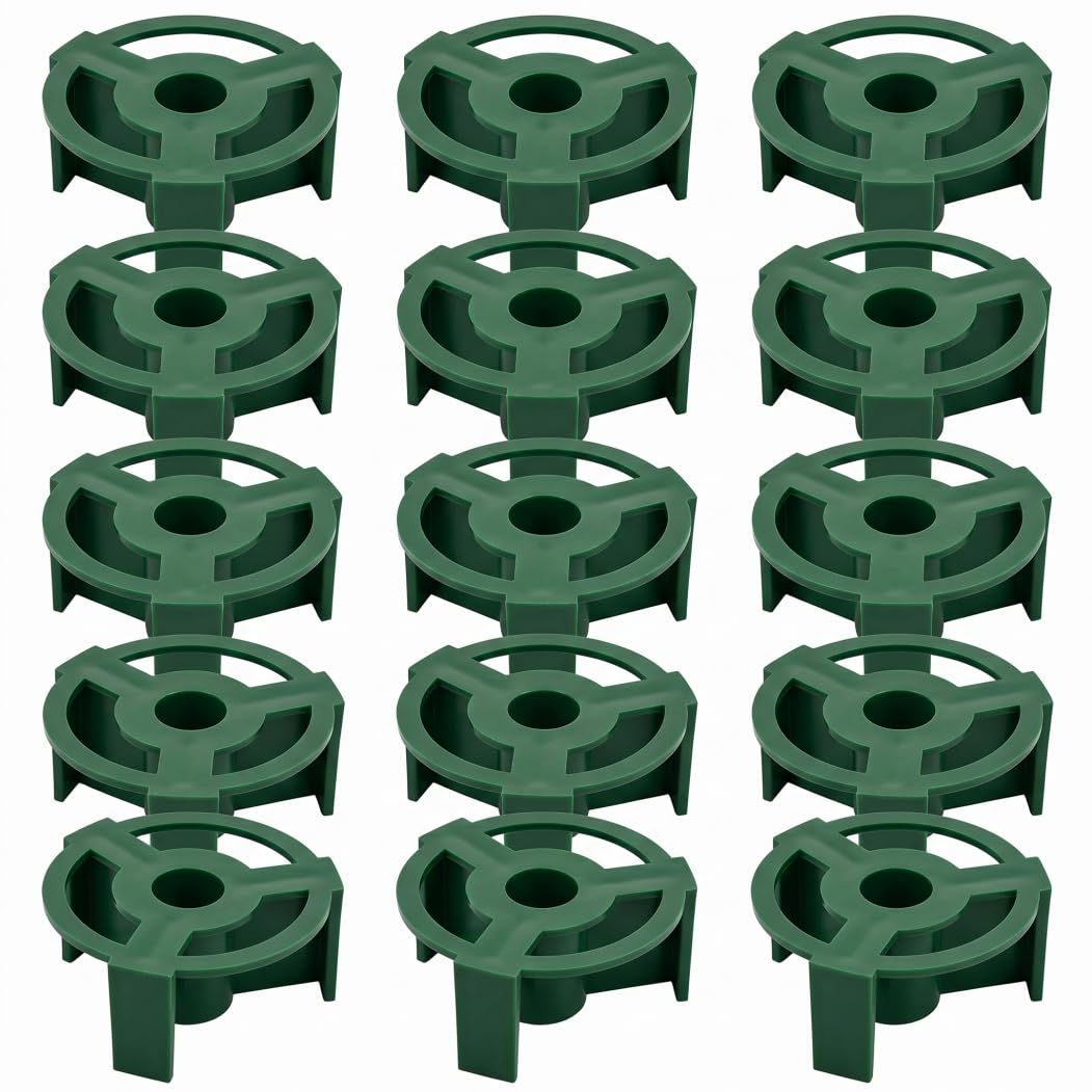 PithCogent Cemetery Vases with Foam Inserts|15 Pack Grave Flower Holder, Headstone Vase Inserts Enhanced Stability For Outdoor Cemetery Vases, Green