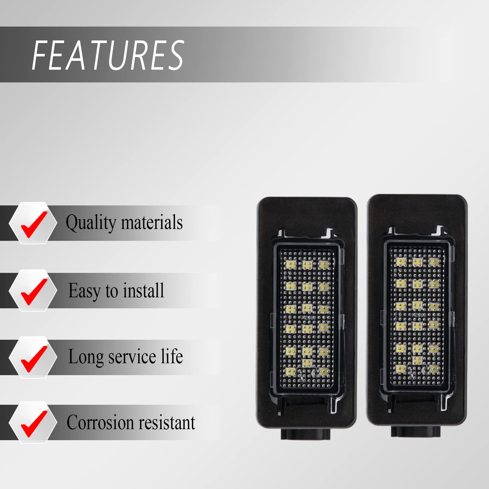 FanPaYY Luci Targa Per Nissan Serena, Altima, Dacia Duster - Lampade LED Brillanti, 2 Pezzi - Foto 3