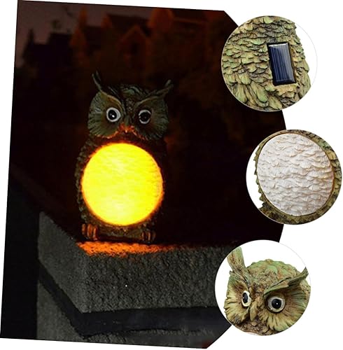 Miniatura 4 de Uonlytech Estatua solar de pájaro de búho solar al aire libre Luces solares exteriores Luces solares Búho Jardín Estatua exterior Luces solares LED