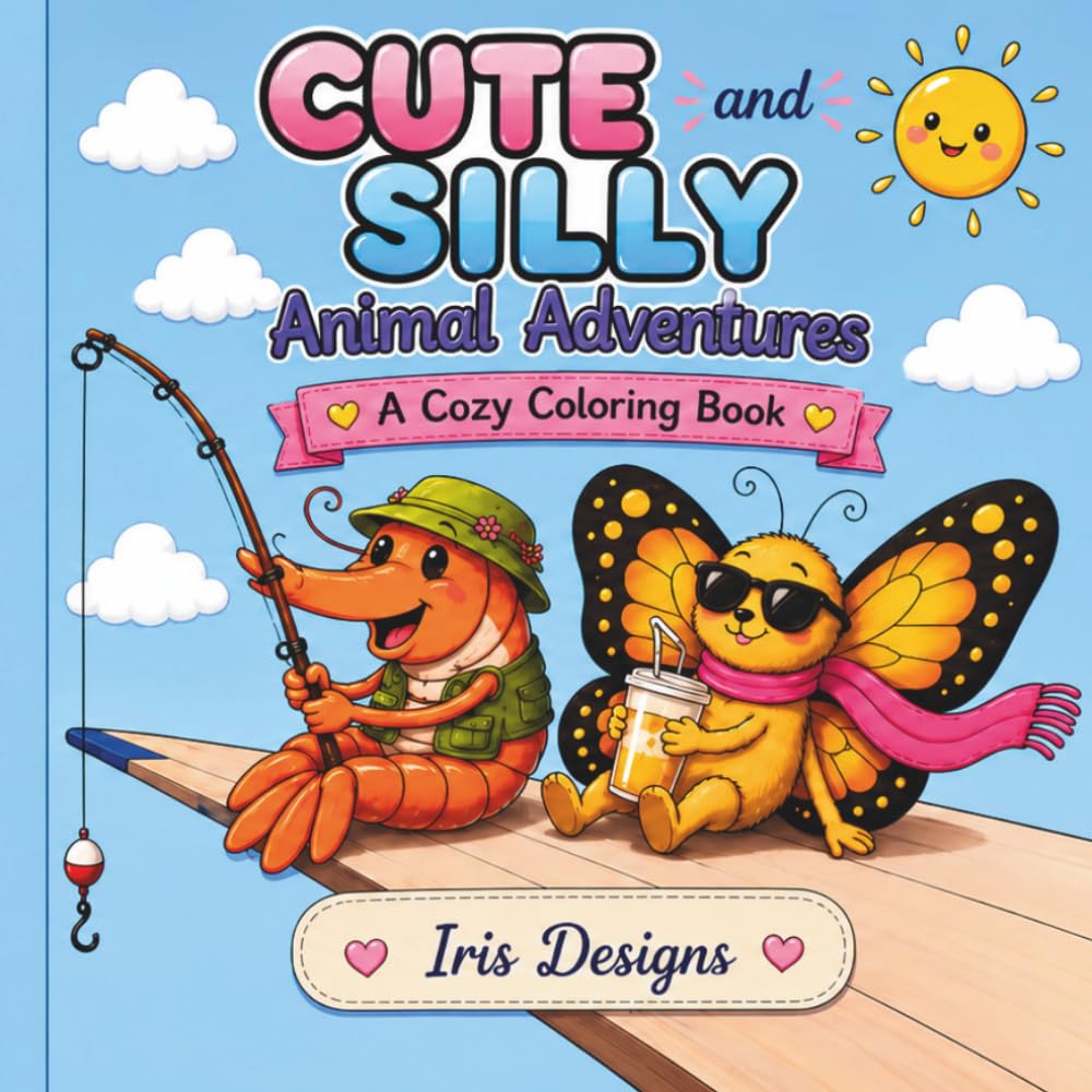 Cute and Silly Animal Adventures: A Cozy Coloring Book (Cute and ... Coloring Books)