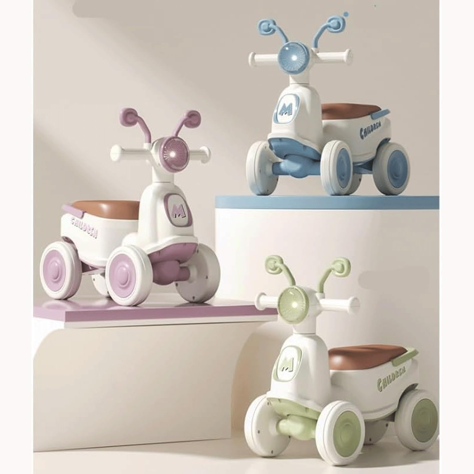 Wiggle Car, cichy, huśtawkowy samochód, 4-kołowy skuter Wiggle, rowerek biegowy z muzyką i światłem LED, jeździk, dziecięcy Wiggle Car dla dzieci w wieku 1-3 lat(Lila,Silent wheel)