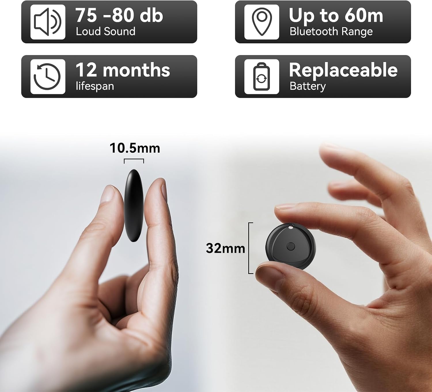 Android Tracker Tags 4 Pack Work with Android'S Find Hub App (Android Only), IP7 Waterproof Key Finder Item Locator, Bluetooth 5.3, Long Battery Life, Smart Tags for Luggage, Bag, Key Pet etc as Gift image 5