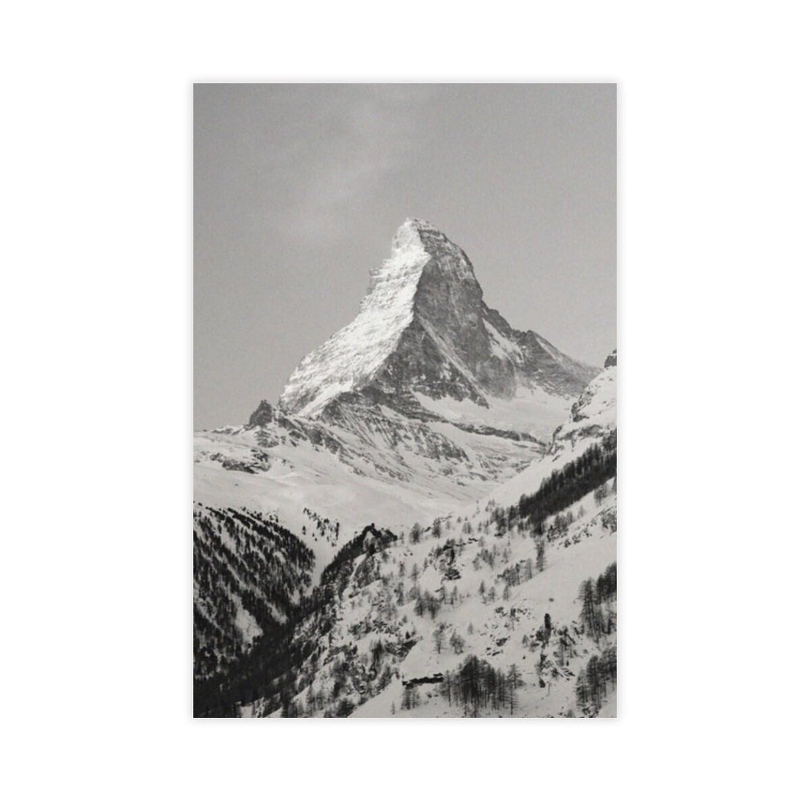 GAPAT Swiss Alps Zermatt Switzerland Matterhorn Black White Wall Art Travel Poster Switzerland Art Print Canvas Poster Bedroom Office Room Decor Gift Yellow Unframe 20x30inch