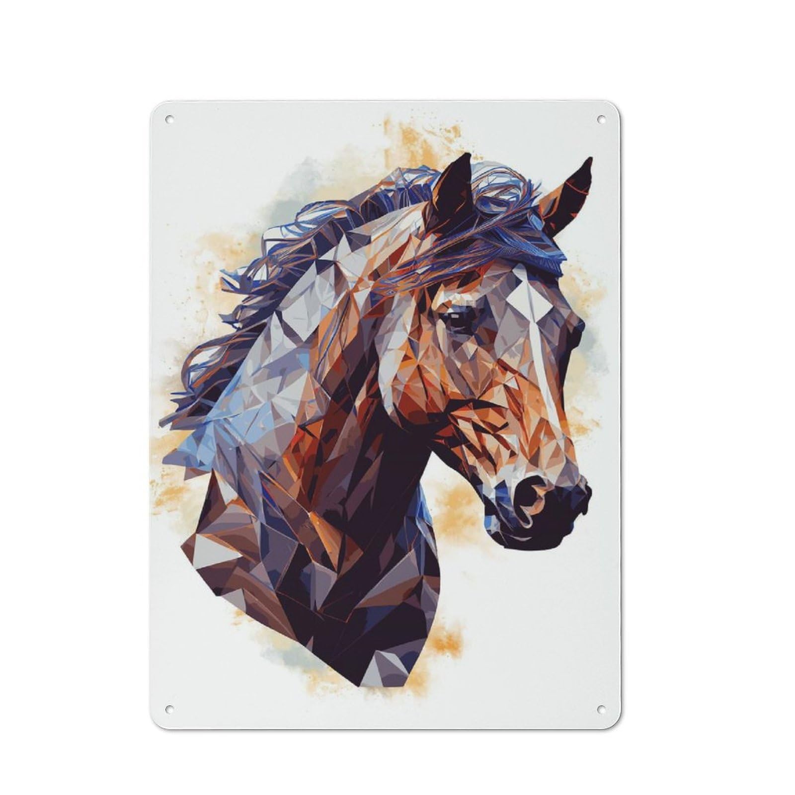 Junmoney Style-9 Abstract Watercolor Horse Industrial-Style Tin Sign 40X30cm For Café Or Home Bar, For Cooler-Month Interiors With Industrial Character