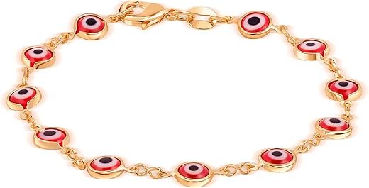 Barzel 18K Gold Plated Multicolored Evil Eye Bracelet for Women – Made in Brazil B09MJLTVLC