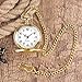 WIOR Classic Smooth Vintage Pocket Watch Silver Steel Mens Watch with 14 in Chain for Graduation Xmas Fathers Day (Gold)