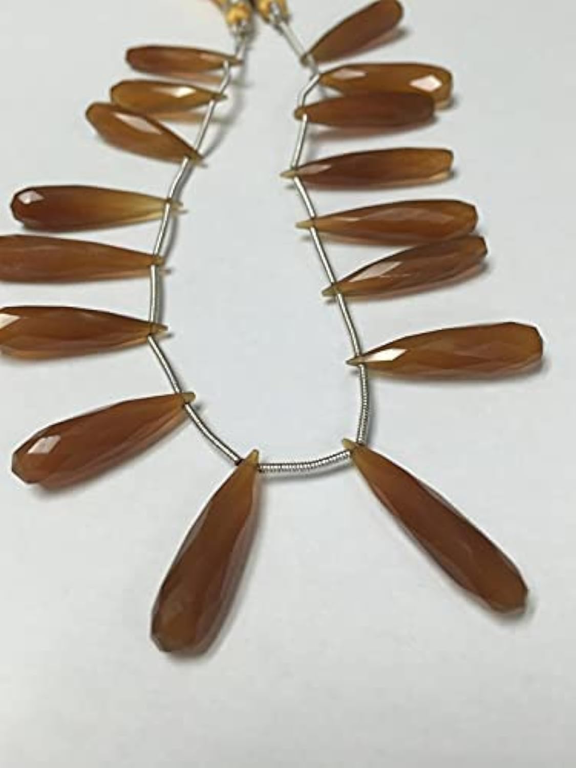 Deep brown chalcedony faceted drops perles marron briolette 25-28mm pour fabrication de bijoux