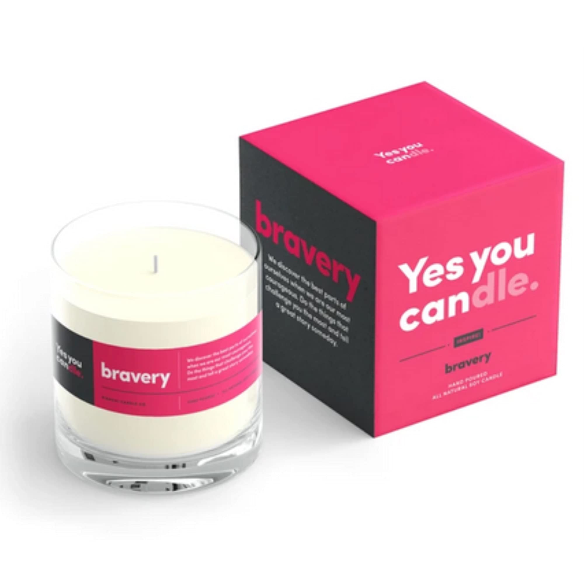 YES YOU CANDLE - Inspirational 8oz Soy Candle, Citrus & Sage, Highly Fragranced & Hand-Crafted, Bravery
